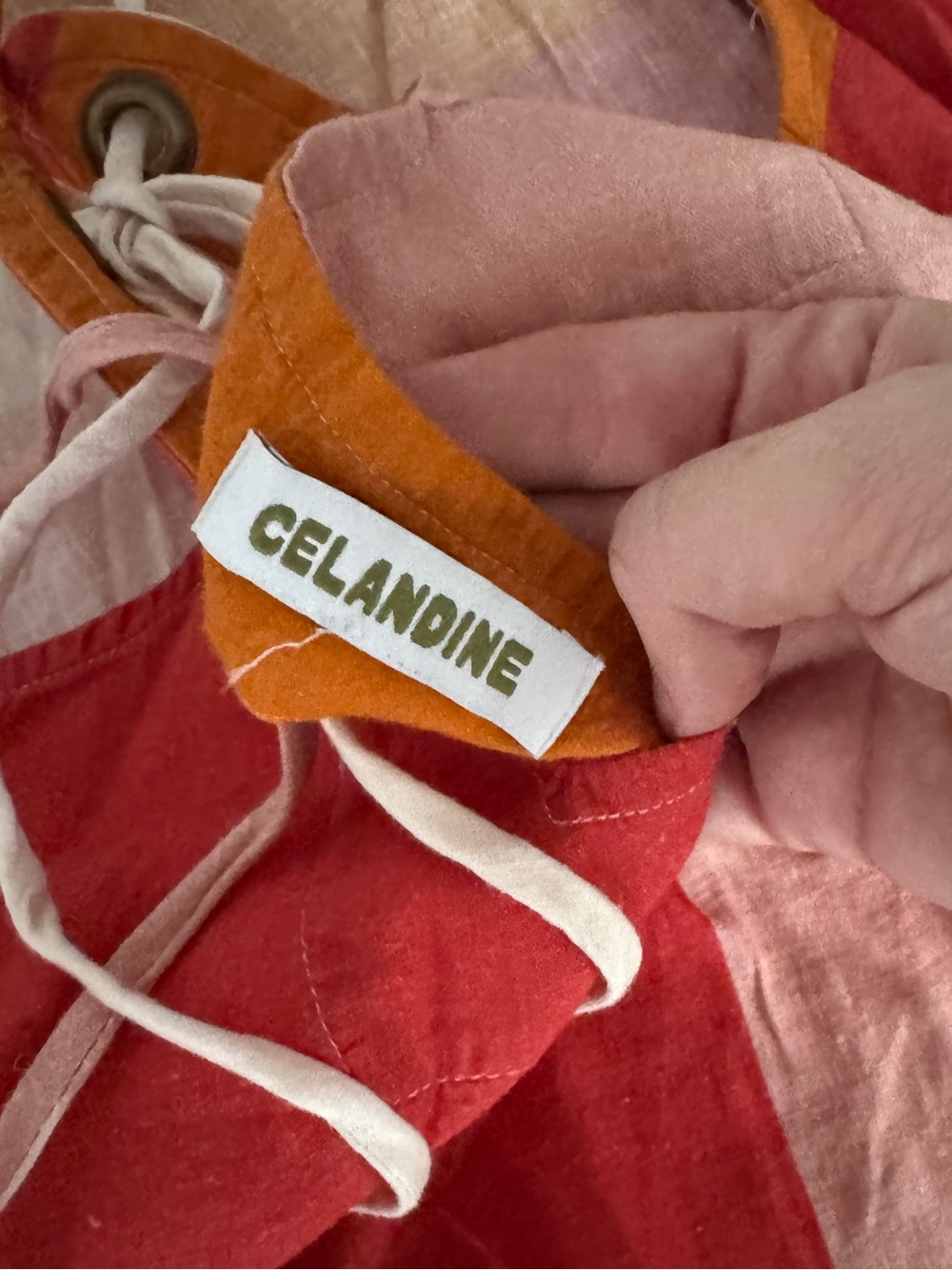 EUC Anthropologie Celandine Colorblock Linen Sundress in Red, Pink & Gold - Picture 5 of 5